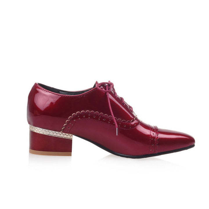 size 12 women loafers square toe lace up patent leather loafers