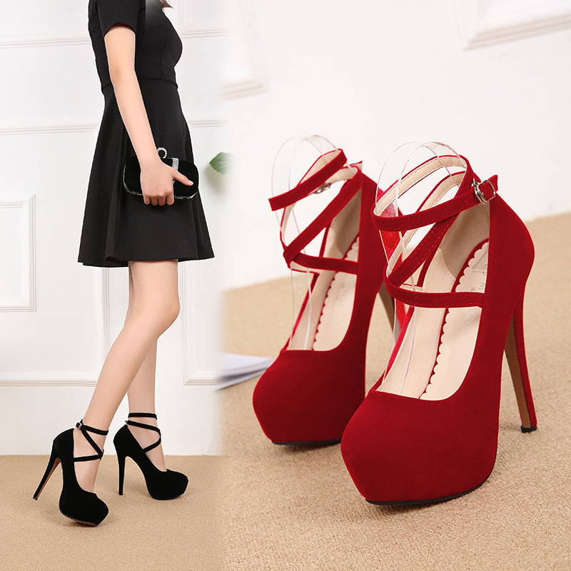 size 12 women platform heels cross ankle strap stiletto heels