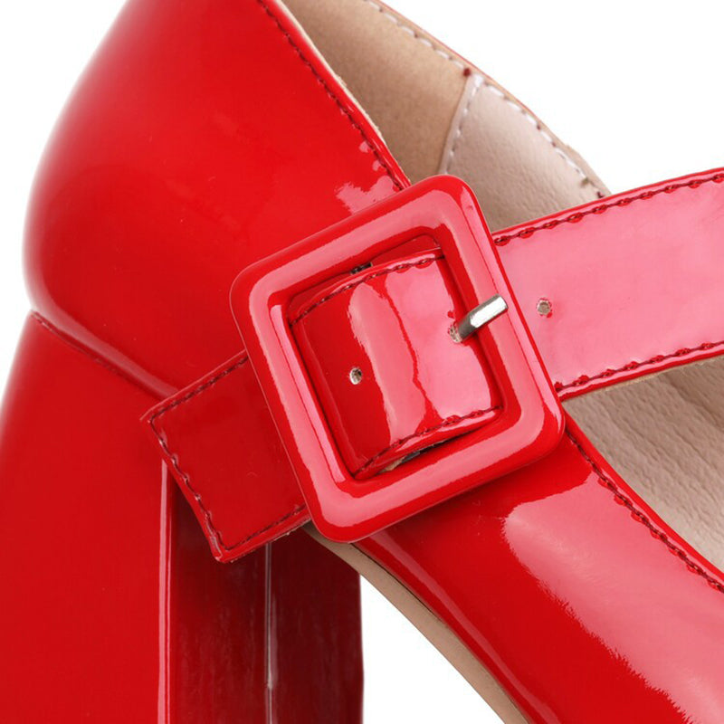 size 12 women platform loafers buckle strap chunky loafers