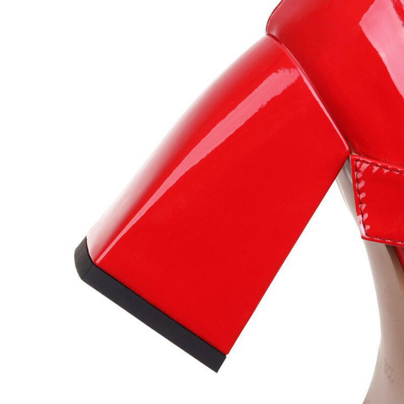 size 12 women platform loafers buckle strap chunky loafers