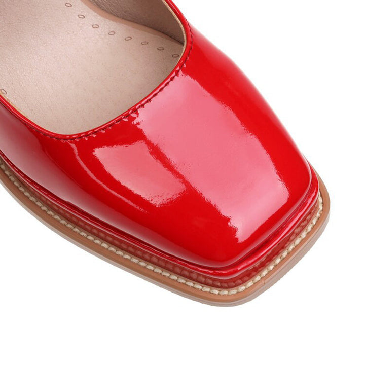 size 12 women platform loafers buckle strap chunky loafers