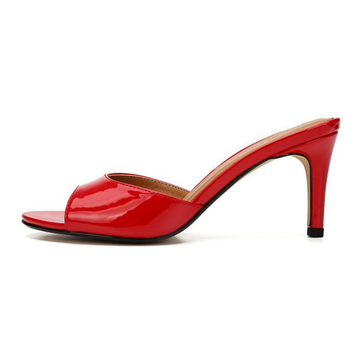 size 13.5 women slide sandals peep toe slip on heel sandal