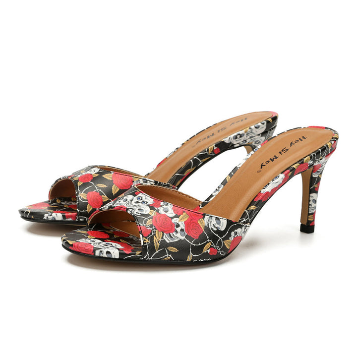 size 13.5 women slide sandals peep toe slip on heel sandal