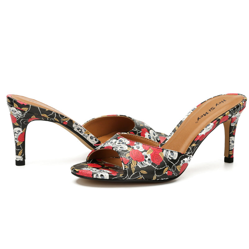 size 13.5 women slide sandals peep toe slip on heel sandal