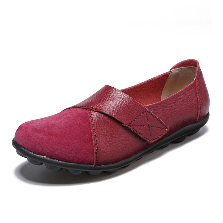 size 12 women slip on loafers patchwork velcro casual loafers
