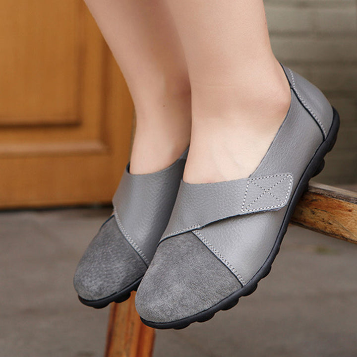 size 12 women slip on loafers patchwork velcro casual loafers