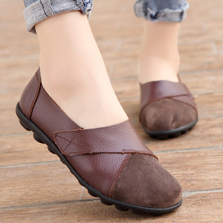 size 12 women slip on loafers patchwork velcro casual loafers