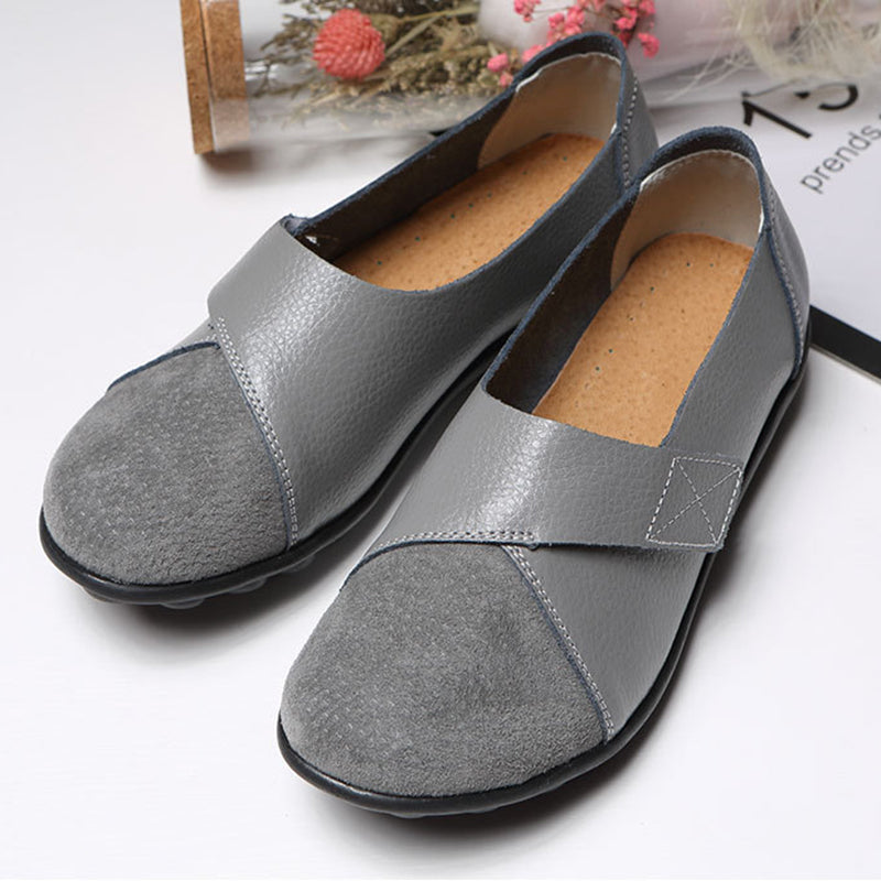 size 12 women slip on loafers patchwork velcro casual loafers