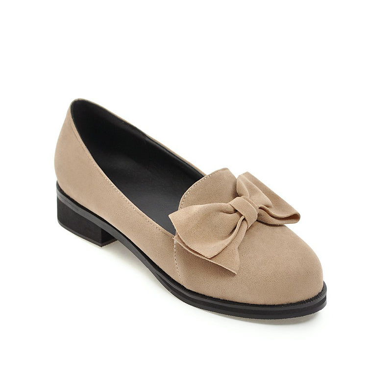 size 12 women suede loafers bowknot medium heel slip on loafers