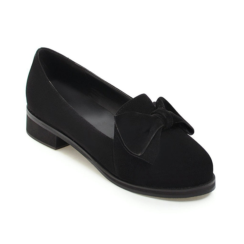 size 12 women suede loafers bowknot medium heel slip on loafers