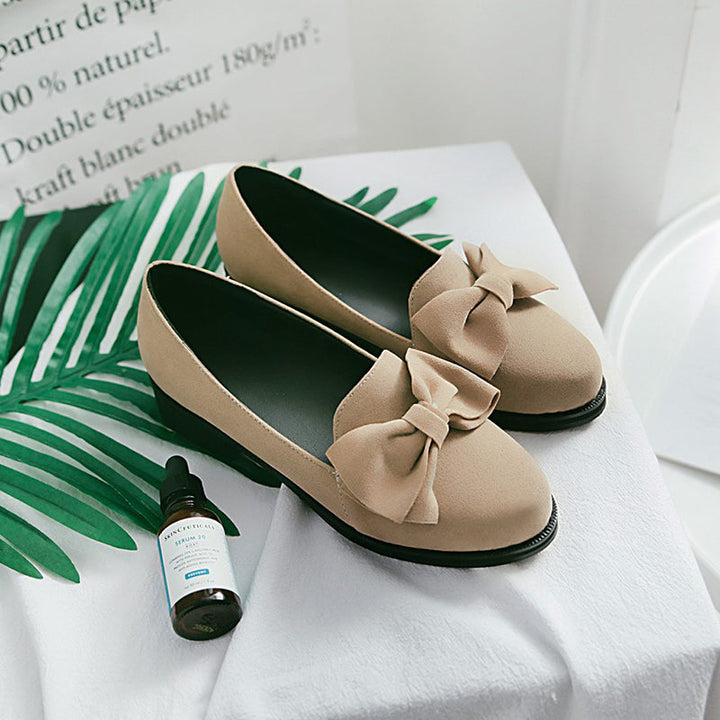 size 12 women suede loafers bowknot medium heel slip on loafers