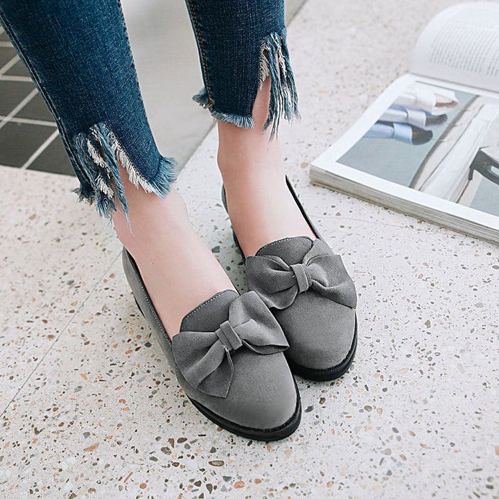 size 12 women suede loafers bowknot medium heel slip on loafers