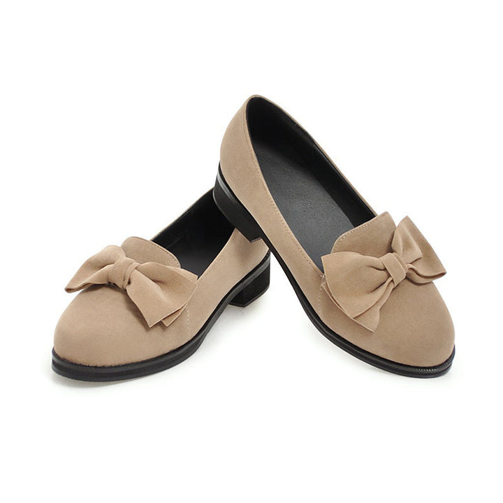 size 12 women suede loafers bowknot medium heel slip on loafers