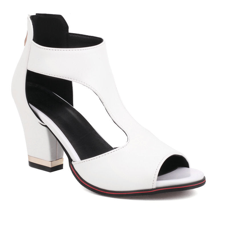size 13.5 women boots sandals hollow peep toe heel sandal