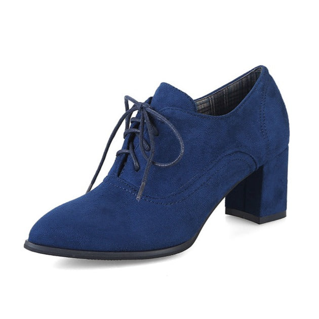 size 13.5 women heeled loafers lace up pointed toe suede loafers