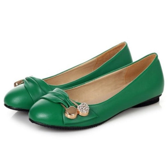 size 13 women flats rhinestone metal décor slip on cute flats