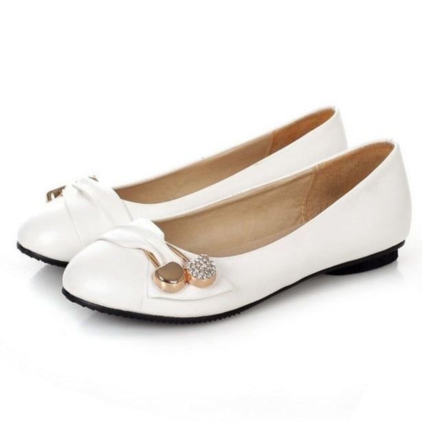 size 13 women flats rhinestone metal décor slip on cute flats