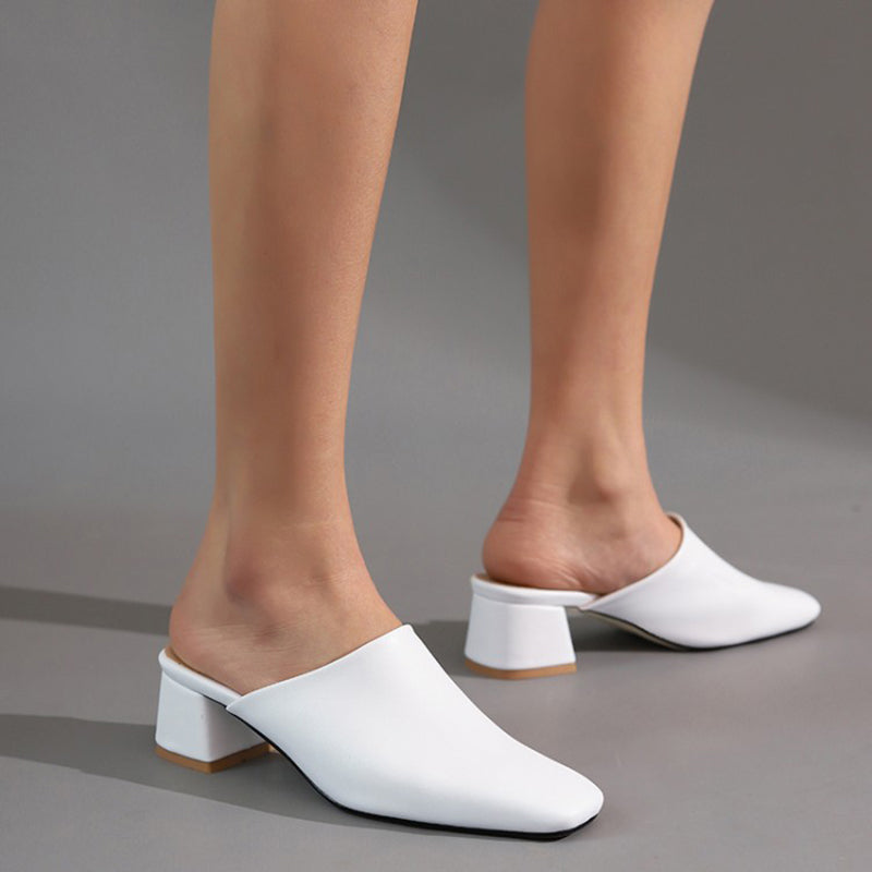 size 14.5 women mule sandals chunky heel slip on closed toe sandals