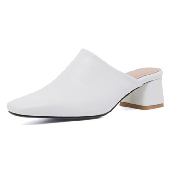 size 14.5 women mule sandals chunky heel slip on closed toe sandals