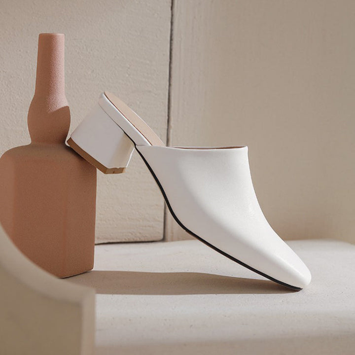 size 14.5 women mule sandals chunky heel slip on closed toe sandals