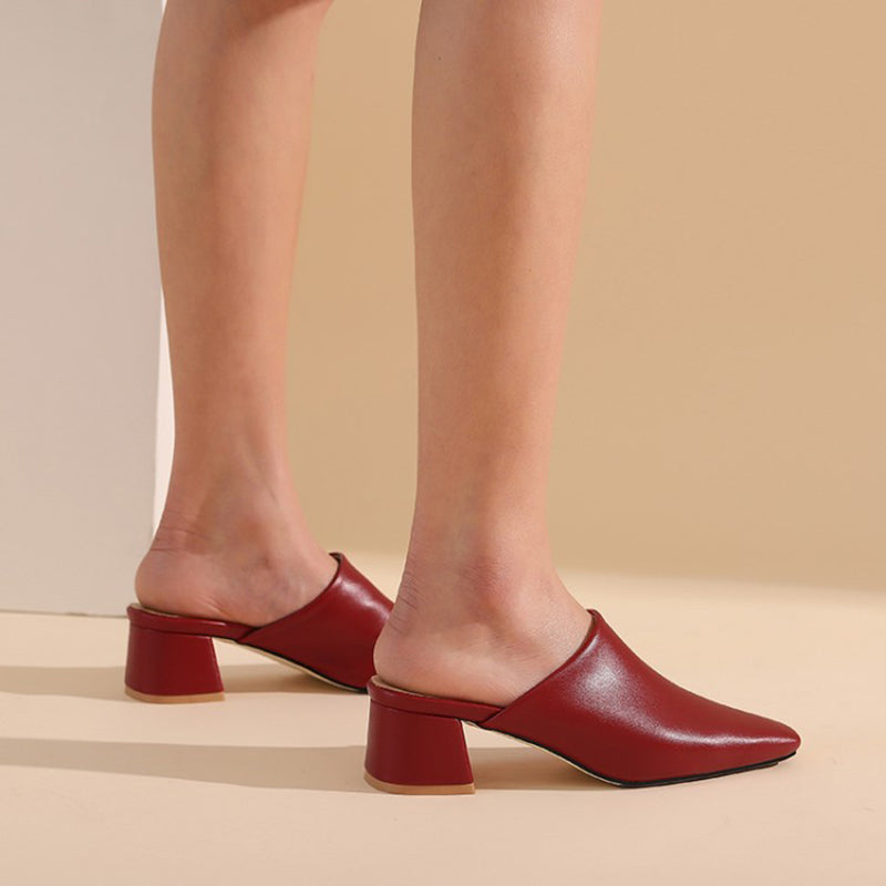 size 14.5 women mule sandals chunky heel slip on closed toe sandals