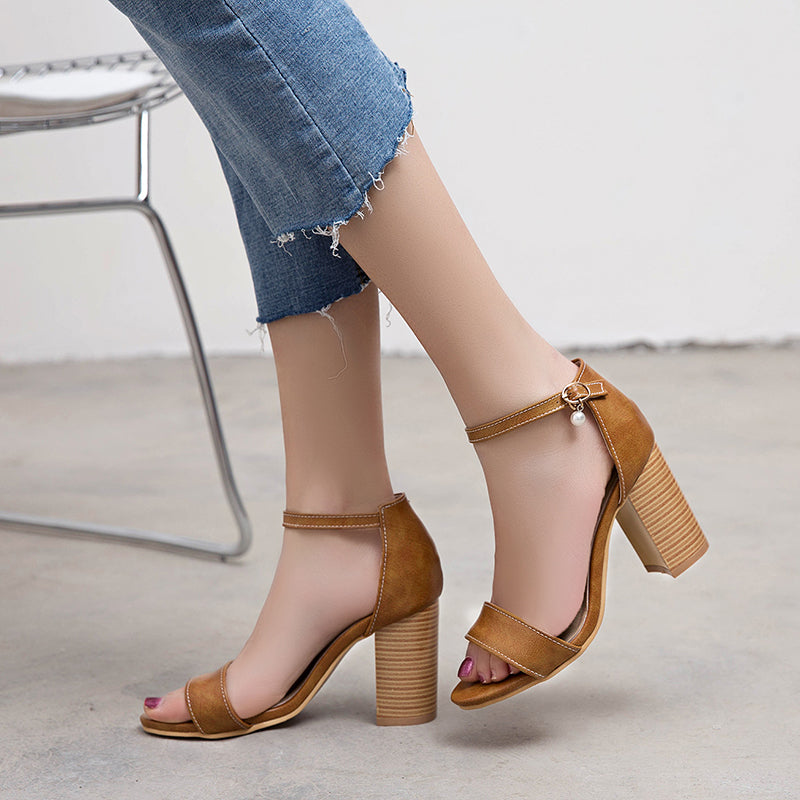 size 14.5 women heel sandal peep toe pendant ankle strap sandals