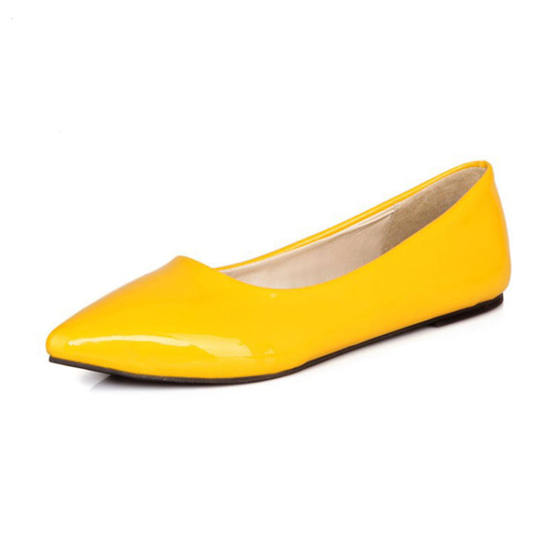 size 14 women flats cute patent leather driving pointed toe flats