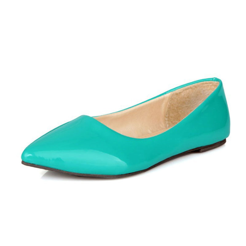 size 14 women flats cute patent leather driving pointed toe flats